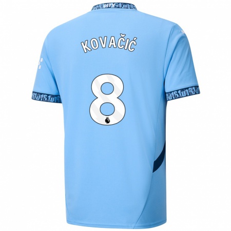 Kandiny Męski Mateo Kovacic #8 Granatowy Domowa Koszulka 2024/25 Koszulki Klubowe