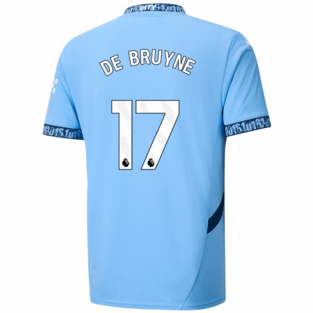 Kandiny Heren Kevin De Bruyne #17 Marineblauw Thuisshirt Thuistenue 2024/25 T-Shirt