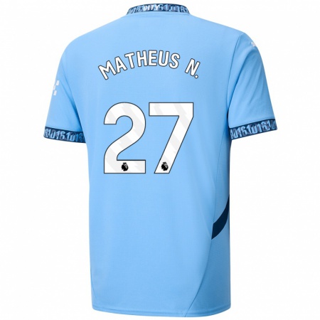 Kandiny Heren Matheus Nunes #27 Marineblauw Thuisshirt Thuistenue 2024/25 T-Shirt