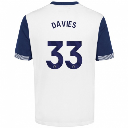 Kandiny Heren Ben Davies #33 Wit Blauw Thuisshirt Thuistenue 2024/25 T-Shirt