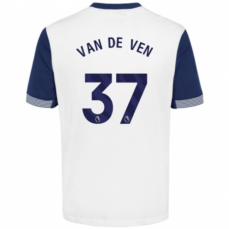 Kandiny Heren Micky Van De Ven #37 Wit Blauw Thuisshirt Thuistenue 2024/25 T-Shirt