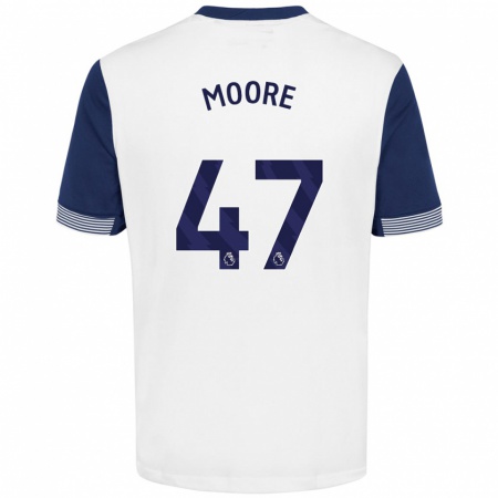 Kandiny Heren Mikey Moore #47 Wit Blauw Thuisshirt Thuistenue 2024/25 T-Shirt