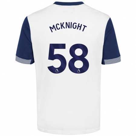 Kandiny Heren Maxwell Mcknight #58 Wit Blauw Thuisshirt Thuistenue 2024/25 T-Shirt