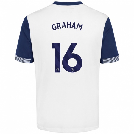 Kandiny Uomo Maglia Kit Graham #16 Bianco Blu Kit Gara Home 2024/25 Maglietta