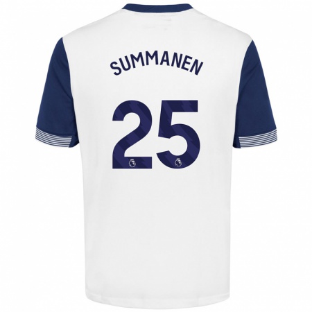 Kandiny Heren Eveliina Summanen #25 Wit Blauw Thuisshirt Thuistenue 2024/25 T-Shirt