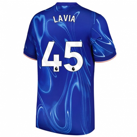 Kandiny Heren Roméo Lavia #45 Blauw Wit Thuisshirt Thuistenue 2024/25 T-Shirt