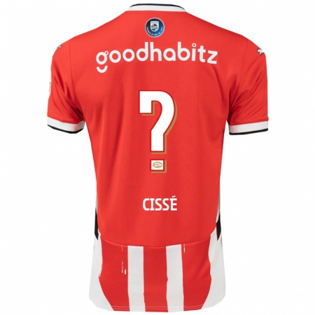 Kandiny Heren Alseny Cissé #0 Rood Wit Thuisshirt Thuistenue 2024/25 T-Shirt