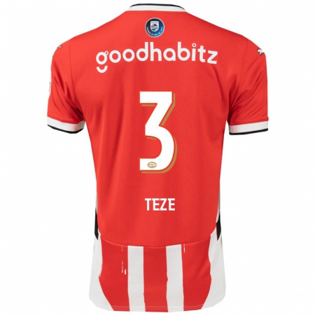 Kandiny Heren Jordan Teze #3 Rood Wit Thuisshirt Thuistenue 2024/25 T-Shirt