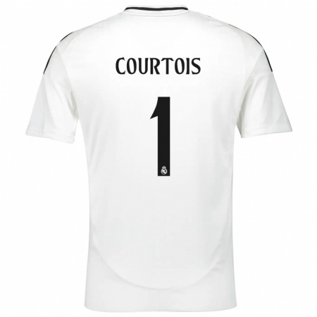 Kandiny Heren Thibaut Courtois #1 Wit Thuisshirt Thuistenue 2024/25 T-Shirt