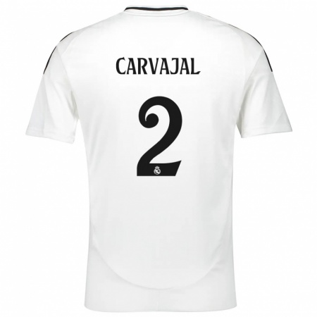 Kandiny Heren Daniel Carvajal #2 Wit Thuisshirt Thuistenue 2024/25 T-Shirt