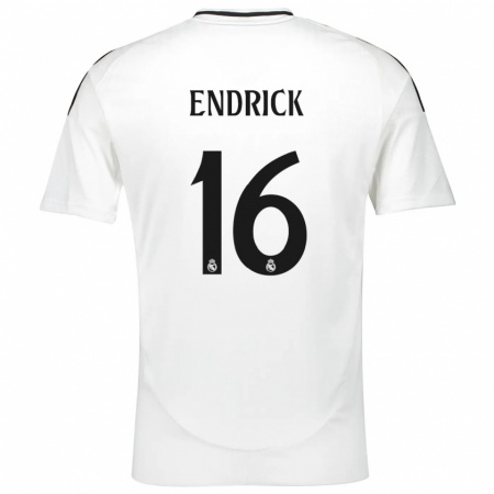 Kandiny Uomo Maglia Endrick #16 Bianco Kit Gara Home 2024/25 Maglietta