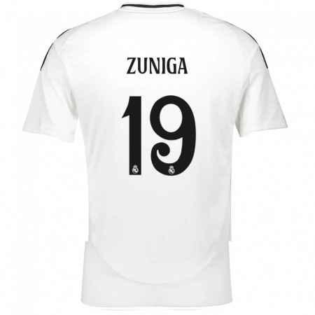 Kandiny Heren Loren Zúñiga #19 Wit Thuisshirt Thuistenue 2024/25 T-Shirt