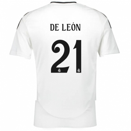 Kandiny Uomo Maglia Jeremy De León #21 Bianco Kit Gara Home 2024/25 Maglietta