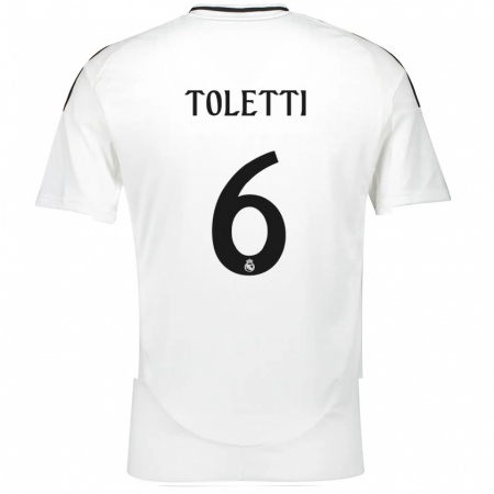 Kandiny Uomo Maglia Sandie Toletti #6 Bianco Kit Gara Home 2024/25 Maglietta