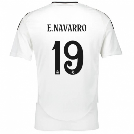 Kandiny Heren Eva Navarro #19 Wit Thuisshirt Thuistenue 2024/25 T-Shirt