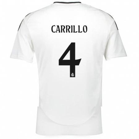 Kandiny Uomo Maglia Álvaro Carrillo #4 Bianco Kit Gara Home 2024/25 Maglietta