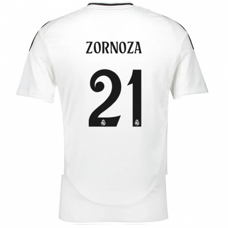 Kandiny Uomo Maglia Claudia Zornoza #21 Bianco Kit Gara Home 2024/25 Maglietta