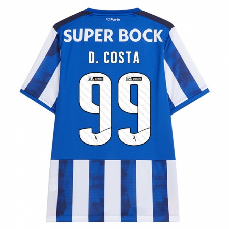 Kandiny Heren Diogo Costa #99 Blauw Wit Thuisshirt Thuistenue 2024/25 T-Shirt