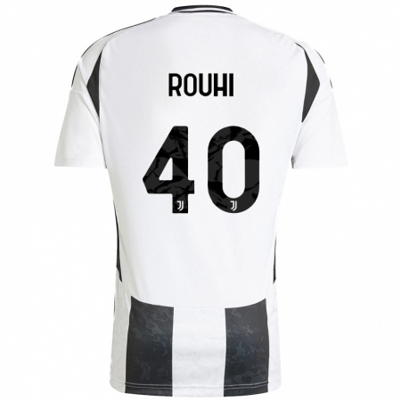 Kandiny Heren Jonas Rouhi #40 Wit Zwart Thuisshirt Thuistenue 2024/25 T-Shirt