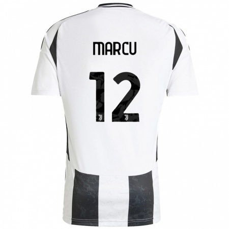 Kandiny Heren Alessio Marcu #12 Wit Zwart Thuisshirt Thuistenue 2024/25 T-Shirt