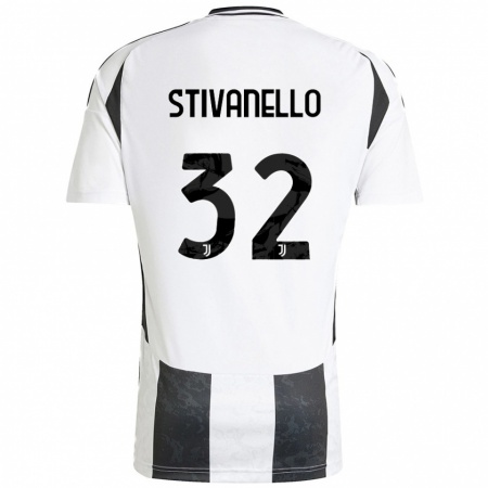 Kandiny Heren Riccardo Stivanello #32 Wit Zwart Thuisshirt Thuistenue 2024/25 T-Shirt