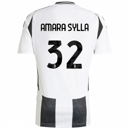 Kandiny Heren Idris Amara Sylla #32 Wit Zwart Thuisshirt Thuistenue 2024/25 T-Shirt