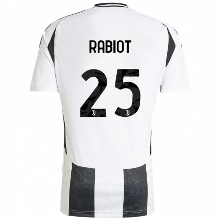 Kandiny Heren Adrien Rabiot #25 Wit Zwart Thuisshirt Thuistenue 2024/25 T-Shirt