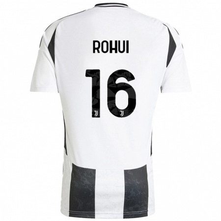 Kandiny Heren Jonas Rohui #16 Wit Zwart Thuisshirt Thuistenue 2024/25 T-Shirt