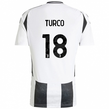 Kandiny Heren Nicolo Turco #18 Wit Zwart Thuisshirt Thuistenue 2024/25 T-Shirt