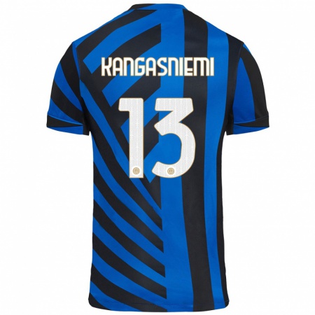 Kandiny Heren Ilari Kangasniemi #13 Blauw Zwart Thuisshirt Thuistenue 2024/25 T-Shirt