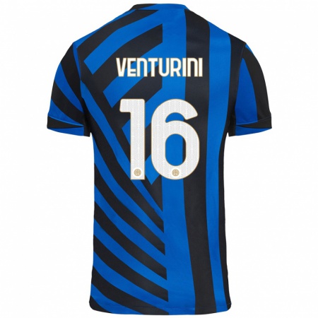 Kandiny Heren Matteo Venturini #16 Blauw Zwart Thuisshirt Thuistenue 2024/25 T-Shirt