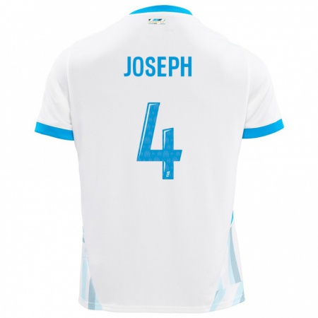 Kandiny Hombre Camiseta Tabita Joseph #4 Blanco Azul Cielo 1ª Equipación 2024/25 La Camisa México