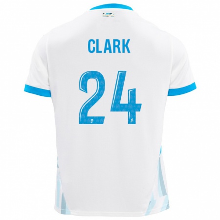 Kandiny Heren Ashley Clark #24 Wit Hemelsblauw Thuisshirt Thuistenue 2024/25 T-Shirt