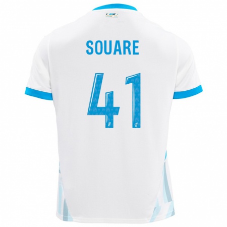 Kandiny Heren Cheick Souare #41 Wit Hemelsblauw Thuisshirt Thuistenue 2024/25 T-Shirt