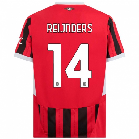 Kandiny Heren Tijjani Reijnders #14 Rood Zwart Thuisshirt Thuistenue 2024/25 T-Shirt