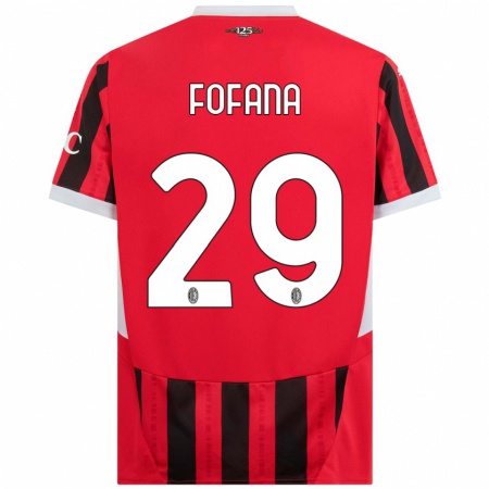 Kandiny Heren Youssouf Fofana #29 Rood Zwart Thuisshirt Thuistenue 2024/25 T-Shirt