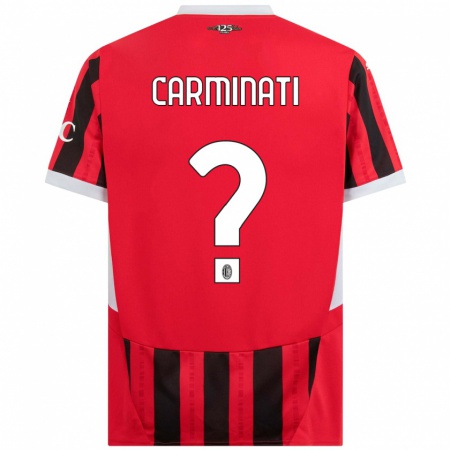 Kandiny Heren Diego Carminati #0 Rood Zwart Thuisshirt Thuistenue 2024/25 T-Shirt