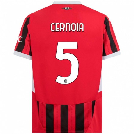 Kandiny Uomo Maglia Valentina Cernoia #5 Rosso Nero Kit Gara Home 2024/25 Maglietta