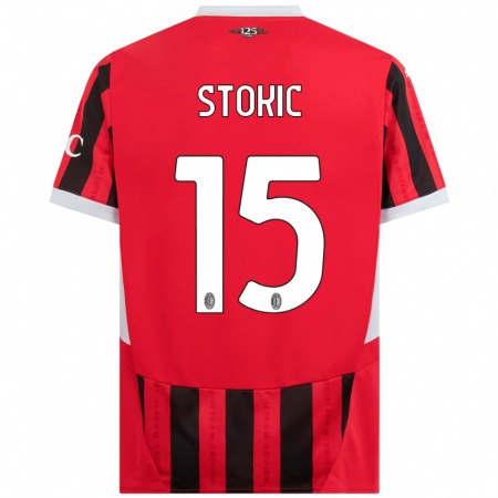 Kandiny Heren Sara Stokić #15 Rood Zwart Thuisshirt Thuistenue 2024/25 T-Shirt