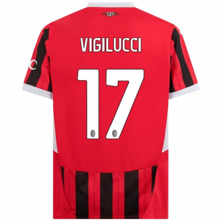 Kandiny Heren Valery Vigilucci #17 Rood Zwart Thuisshirt Thuistenue 2024/25 T-Shirt