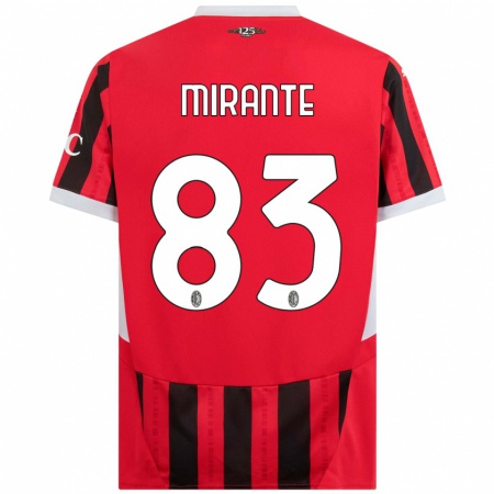 Kandiny Heren Antonio Mirante #83 Rood Zwart Thuisshirt Thuistenue 2024/25 T-Shirt