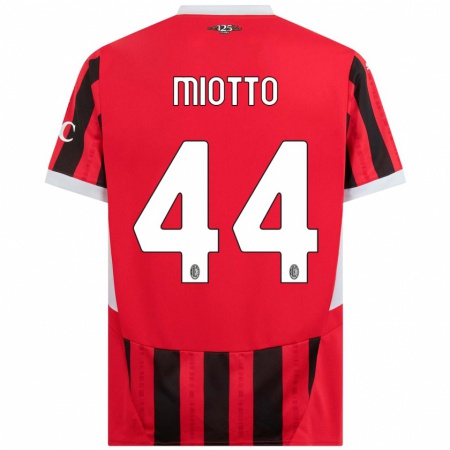 Kandiny Heren Giorgia Miotto #44 Rood Zwart Thuisshirt Thuistenue 2024/25 T-Shirt