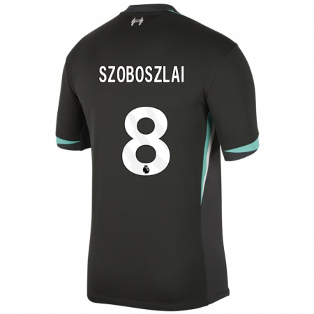 Kandiny Uomo Maglia Dominik Szoboszlai #8 Nero Antracite Bianco Kit Gara Away 2024/25 Maglietta