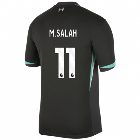 Kandiny Uomo Maglia Mohamed Salah #11 Nero Antracite Bianco Kit Gara Away 2024/25 Maglietta