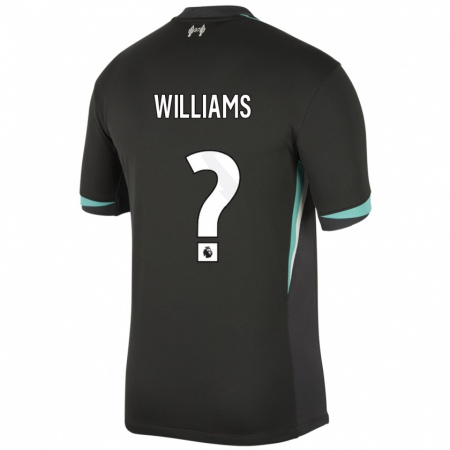 Kandiny Uomo Maglia Cameron Williams #0 Nero Antracite Bianco Kit Gara Away 2024/25 Maglietta