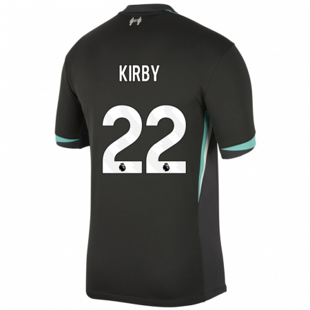 Kandiny Uomo Maglia Faye Kirby #22 Nero Antracite Bianco Kit Gara Away 2024/25 Maglietta