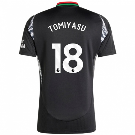 Kandiny Heren Takehiro Tomiyasu #18 Zwart Uitshirt Uittenue 2024/25 T-Shirt