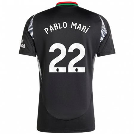 Kandiny Heren Pablo Mari #22 Zwart Uitshirt Uittenue 2024/25 T-Shirt