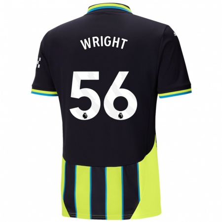 Kandiny Heren Jacob Wright #56 Blauw Geel Uitshirt Uittenue 2024/25 T-Shirt