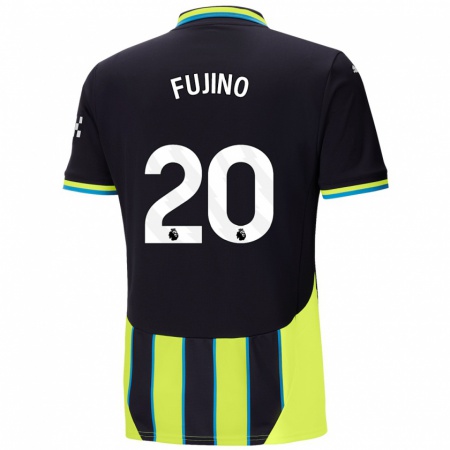 Kandiny Heren Aoba Fujino #20 Blauw Geel Uitshirt Uittenue 2024/25 T-Shirt